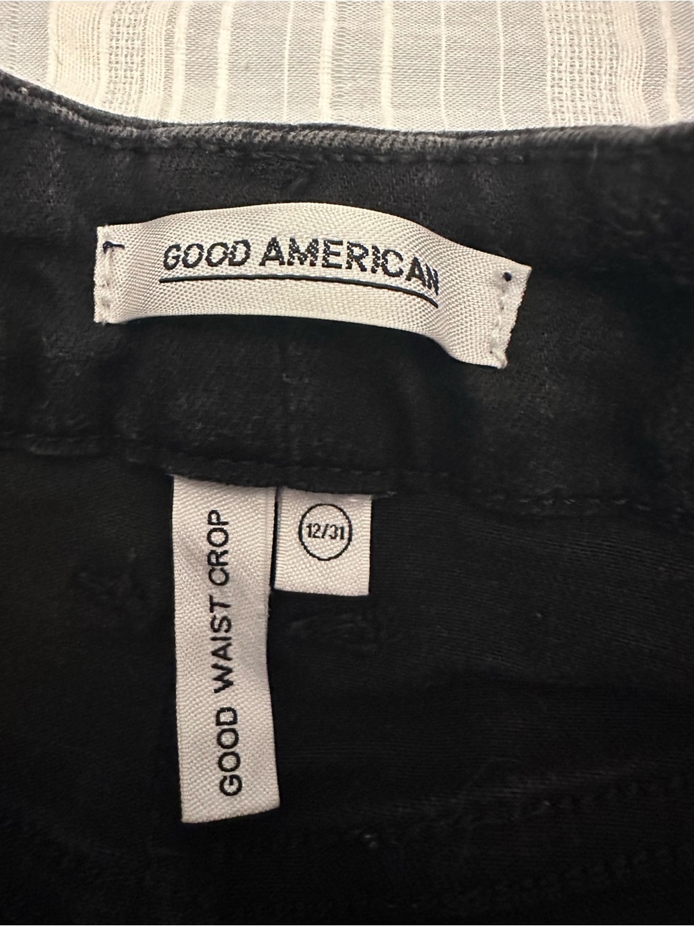 Good American Black Crop Waist Jeans